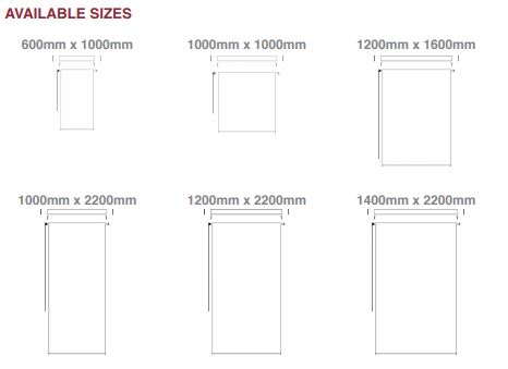 Blockout Blinds in a Box Sizes