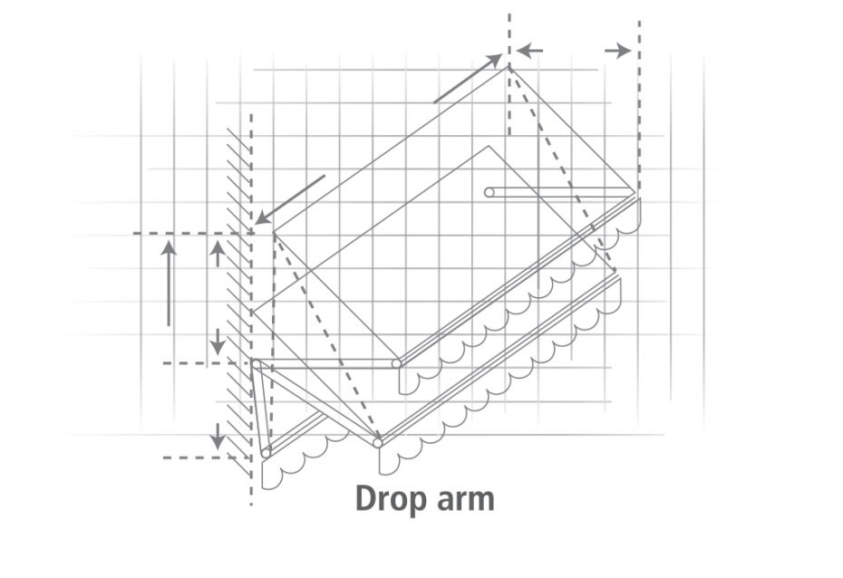 Drop Arm Retractable Awning